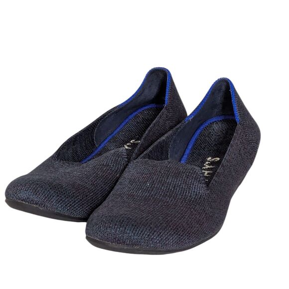 EUC RARE Retired Rothy's The Loafer US 6 Navy Heather Blue Luxury Ballet Flat - Picture 1 of 10